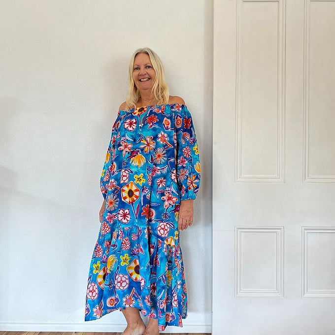 Ava Dress - Lordy Dordie - Blue Springtime