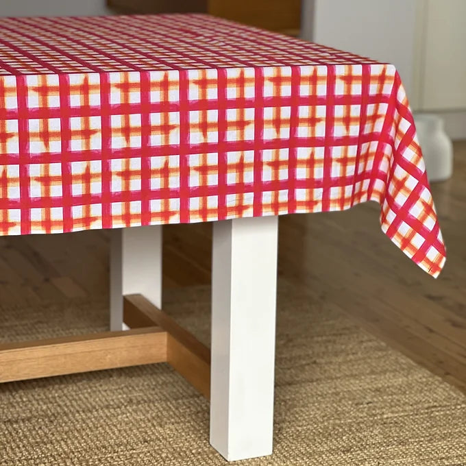 Table Cloth - Fizah Malik - Pink Gingham