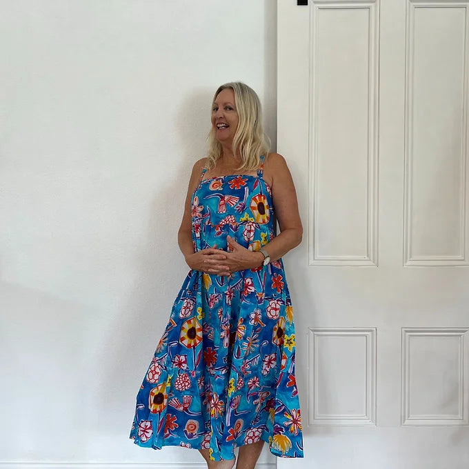 Olivia Dress - Lordy Dordie - Blue Springtime