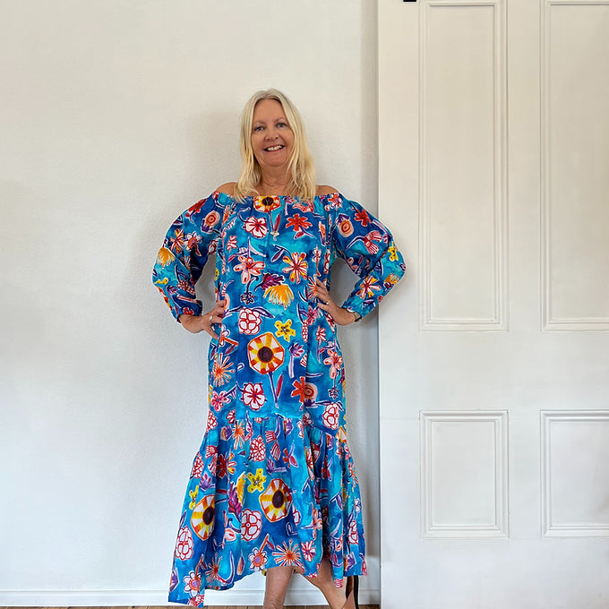 Ava Dress - Lordy Dordie - Blue Springtime