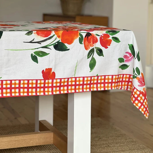 Table Cloth - Fizah Malik - Orange Poppy