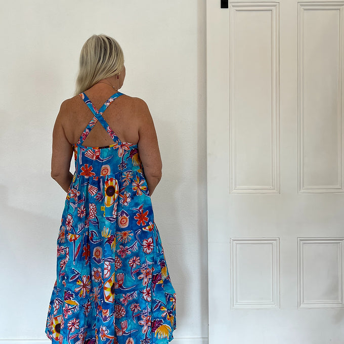 Olivia Dress - Lordy Dordie - Blue Springtime