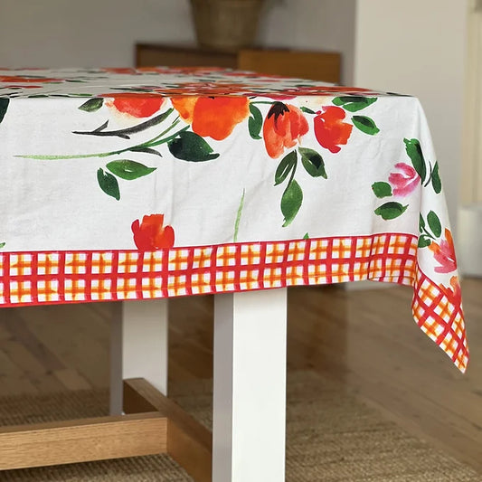Table Cloth - Fizah Malik - Orange Poppy